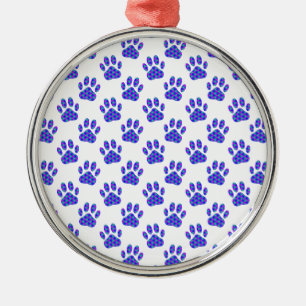 Cosmic Paw Print Pattern Metalen Ornament