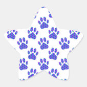 Cosmic Paw Print Pattern Ster Sticker (Voorkant)