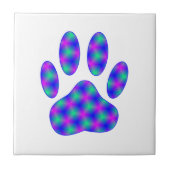 Cosmic Paw Print Pattern Tegeltje (Voorkant)