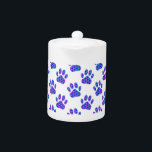 Cosmic Paw Print Pattern Theepot<br><div class="desc">Schuif afdrukken met kleurrijke geometrische patronen. Oorspronkelijk ontwerp.</div>