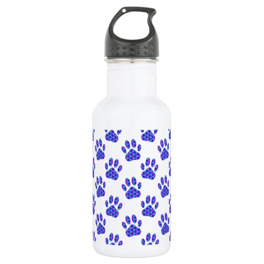 Cosmic Paw Print Pattern Waterfles (Voorkant)
