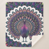 Cosmic Peacock Mandala Fleece Deken (Voorkant)