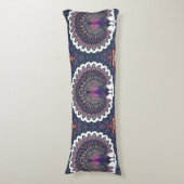 Cosmic Peacock Mandala Lichaamskussen (Voorkant Verticaal)
