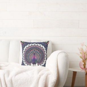Cosmic Peacock Mandala Sierkussen