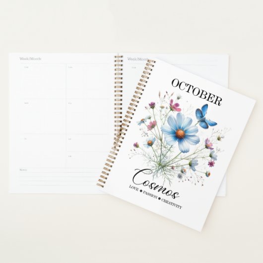 Cosmic Petals • October Birth Flower Notebook Planner (Display)