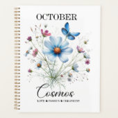 Cosmic Petals • October Birth Flower Notebook Planner (Voorkant)