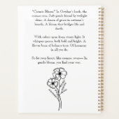 Cosmic Petals • October Birth Flower Notebook Planner (Achterkant)