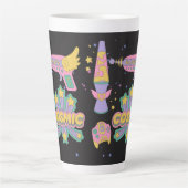 Cosmic-pictogrammen van 90-stijl latte mok (Voorkant)