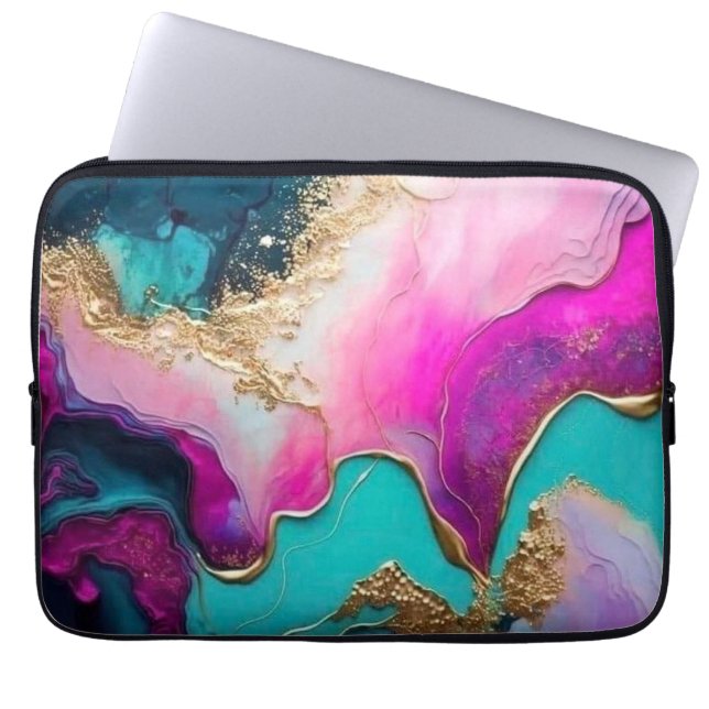 Cosmic Pink Laptoptas met prachtige Galaxy Print Laptop Sleeve (Voorkant)
