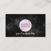Cosmic Pink Moon Yoga, Life Coach, Astrologer Visitekaartje (Voorkant)