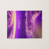 Cosmic Pink Paars Magic Fun Amazing Buitenspatie Legpuzzel (Horizontaal)