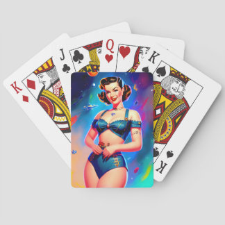 Cosmic Pinup Girl Pokerkaarten
