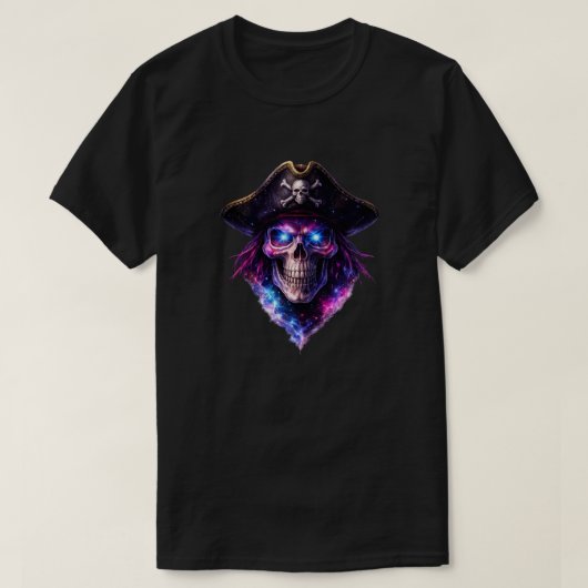 Cosmic Pirate Skull Galaxy Graphic T-Shirt (Design voorkant)