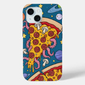 Cosmic Pizza Slice: Eigenzinnig Ruimteavontuur Case-Mate iPhone Case (Achterkant)