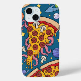 Cosmic Pizza Slice: Eigenzinnig Ruimteavontuur iPhone 15 Case
