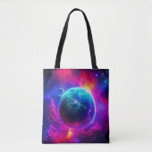 Cosmic Planet Glow Design Tote Bag (Voorkant)