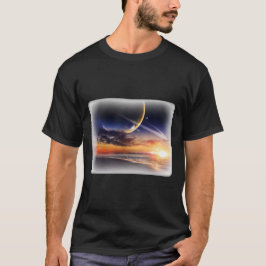 Cosmic Planet Horizon Basic Donkere T-Shirt