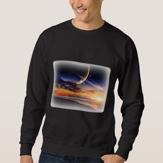 Cosmic Planet Horizon Basic T-shirt (Voorkant)