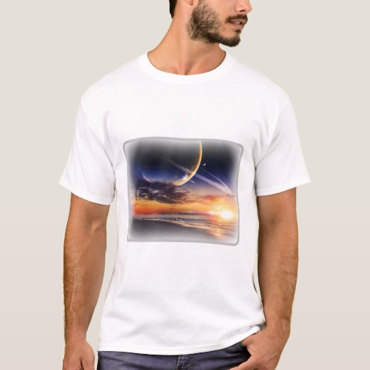 Cosmic Planet Horizon Basic T-shirt (Voorkant)