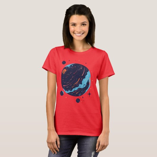 Cosmic Planet Space Art T-Shirt (Voorkant volledig)