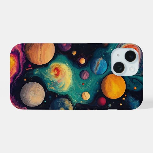 Cosmic Planets Phone Case iPhone 15 Case (Achterkant horizontaal)