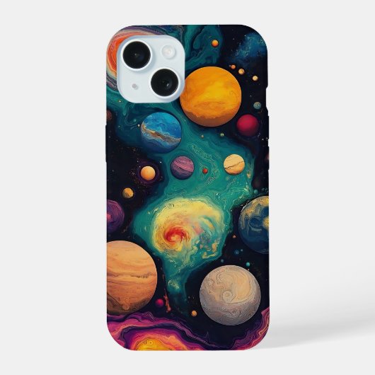 Cosmic Planets Phone Case iPhone 15 Case (Achterkant)
