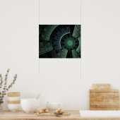 Cosmic Pod Green Abstract Poster (Keuken)