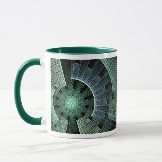Cosmic Pod Green Geometric Abstract Mok (Links)