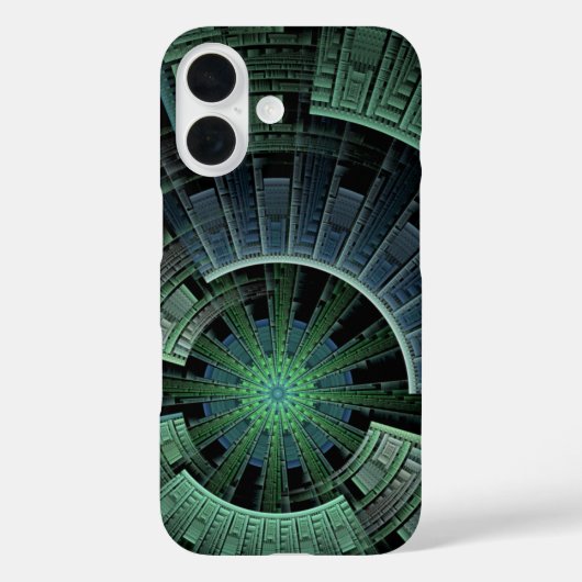 Cosmic Pod Green Geometrisch Abstract Case-Mate iPhone Case (Achterkant)