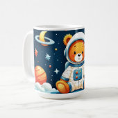 Cosmic Porcelain Astronaut Bear Koffiemok (Voorkant links)