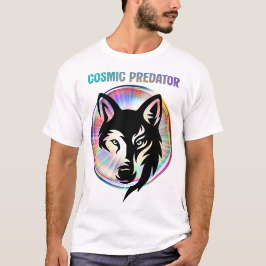 Cosmic Predator Nebula Wolf T-shirt (Voorkant)