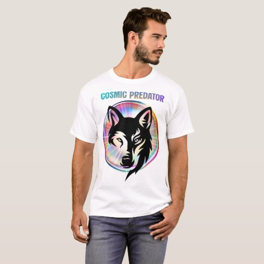 Cosmic Predator Nebula Wolf T-shirt (Voorkant volledig)