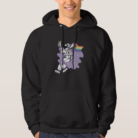 Cosmic Pride Proud to be Myself in Space Hoodie (Voorkant)