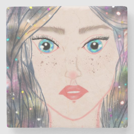 Cosmic Princess-onderzetters Stenen Onderzetter (Voorkant)