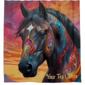 Cosmic Psychedelic Horse: surrealistische reis Douchegordijn (Voorkant)