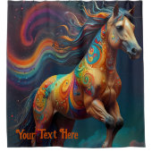 Cosmic Psychedelic Horse: surrealistische reis Douchegordijn (Voorkant)