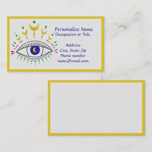 Cosmic Psychic Eye Spiritueel Metafysisch Visitekaartje (Voorkant / Achterkant)