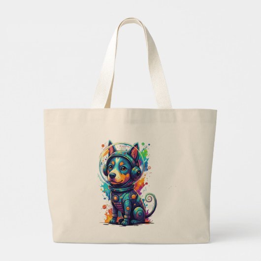 Cosmic Pup Astronaut - Tote Grote Tote Bag (Achterkant)