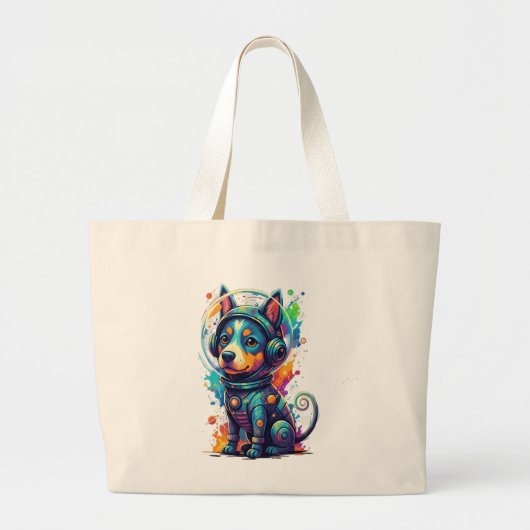 Cosmic Pup Astronaut - Tote Grote Tote Bag (Voorkant)