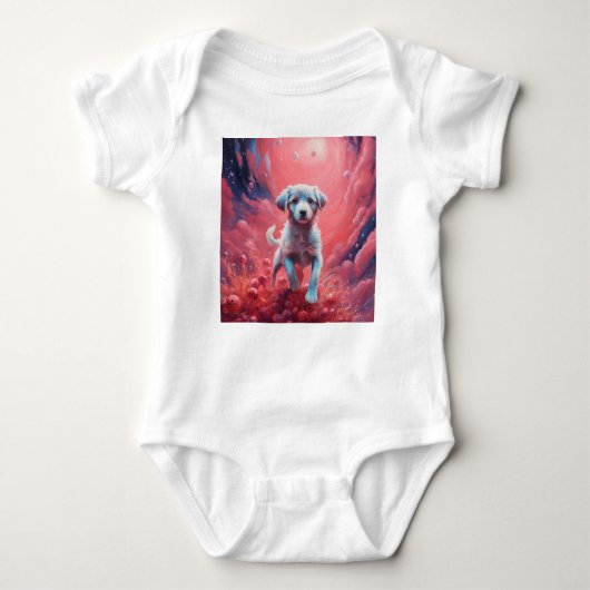 Cosmic Pup Baby Bodysuit (Voorkant)