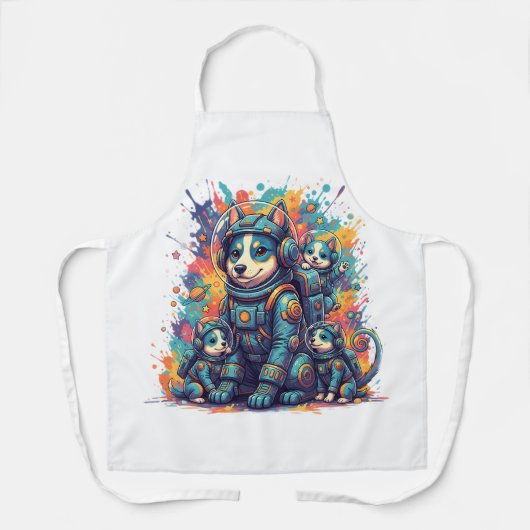 Cosmic Pups Astro Crew - Apron Schort (Voorkant)