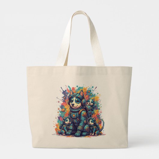 Cosmic Pups Astro Crew - Tote Grote Tote Bag (Achterkant)