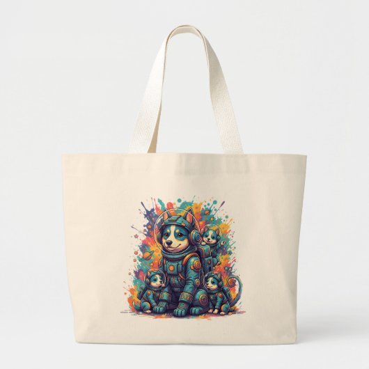 Cosmic Pups Astro Crew - Tote Grote Tote Bag (Voorkant)