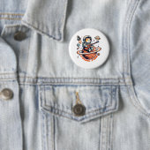 Cosmic Purr - Astro Gitarist Kat Ronde Button 5,7 Cm (In situ)