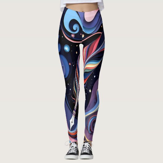 Cosmic Quill Elegance Leggings (Voorkant)
