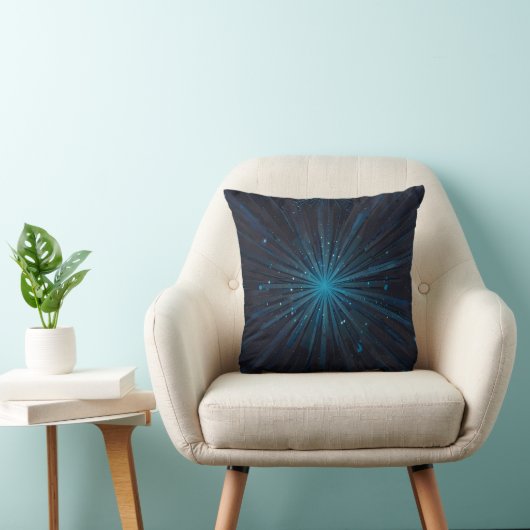 Cosmic Radiance Blue Starburst Kussen (Stoel)