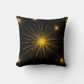 Cosmic Radiance Yellow Starburst Kussen (Voorkant)