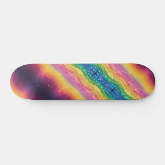 Cosmic Rainbow Energy Nonbinary LGBTQ+ Pride Persoonlijk Skateboard (Horizontaal)