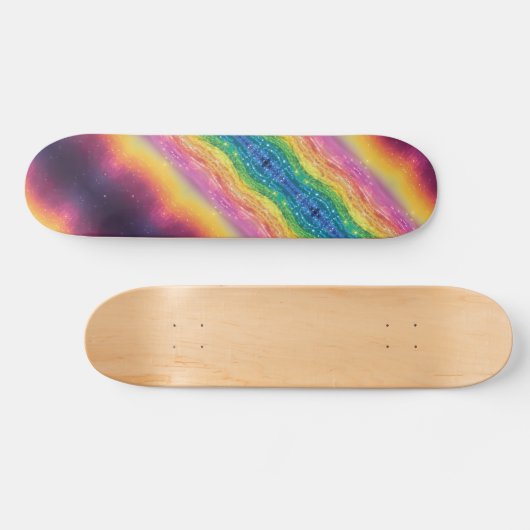 Cosmic Rainbow Energy Nonbinary LGBTQ+ Pride Persoonlijk Skateboard (Horizontaal)