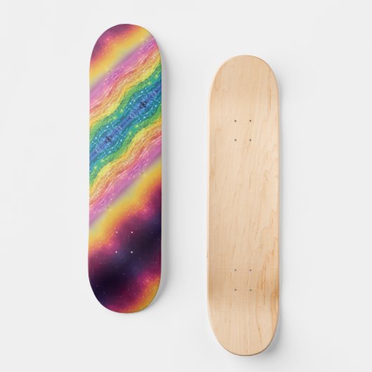 Cosmic Rainbow Energy Nonbinary LGBTQ+ Pride Persoonlijk Skateboard (Voorkant)